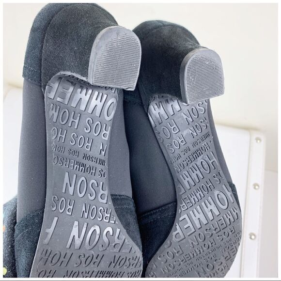 ‎Ros Hommerson Harper Suede/Neoprene Black Heels Pumps - Picture 13 of 16